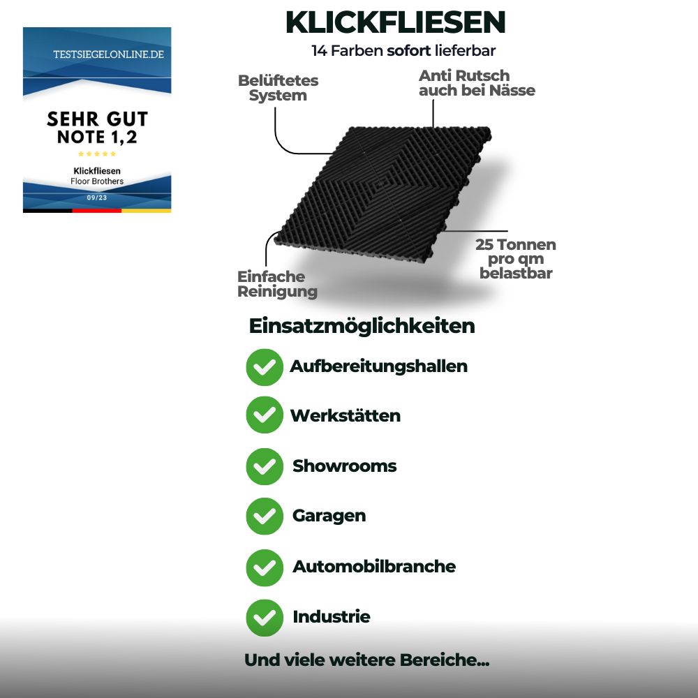 Klickfliesen GRID offene Variante 18mm