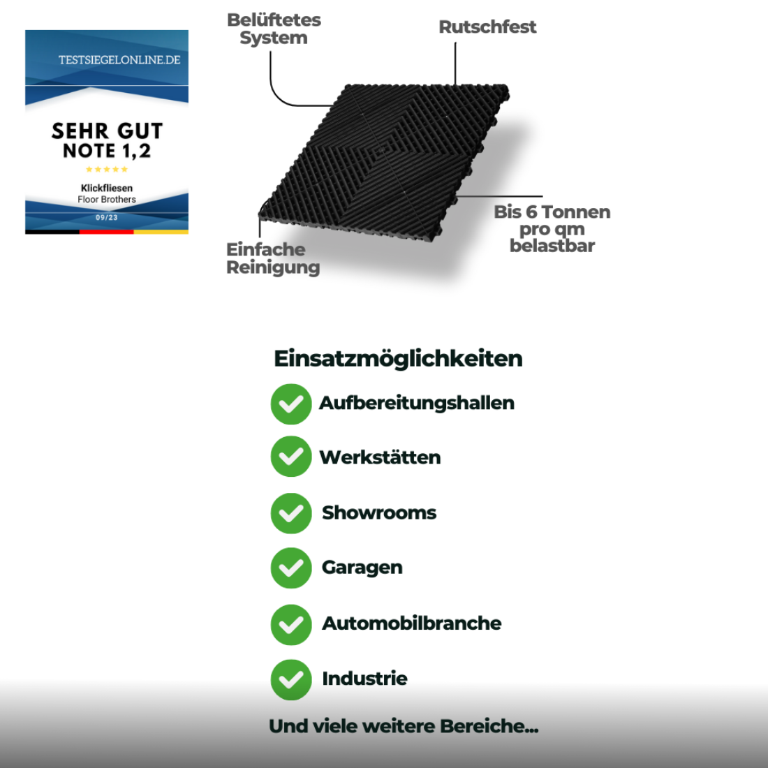 Klickfliesen GRID offene Variante 18mm