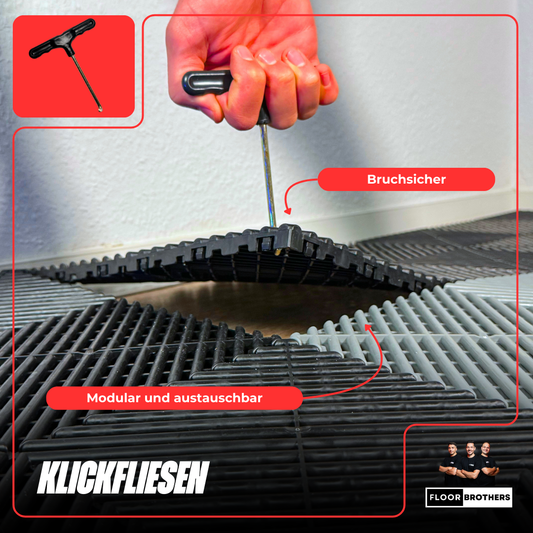 Klickfliesen GRID offene Variante 18mm