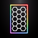LED Deckenbeleuchtung Hexagon mit RGB Rahmen