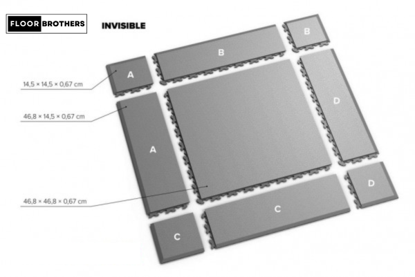 PVC Klickfliese INVISIBLE 6,7mm Leder-Optik