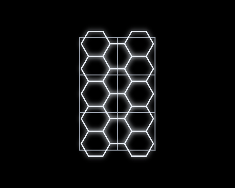 LED Deckenbeleuchtung Hexagon ohne LED-Rahmen + Aluminiumrahmen