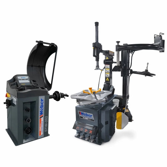 PKW Reifenmontiermaschine H-1024 und Radwuchtmaschine STW-202 inkl. Hilfsmontagearm rechts