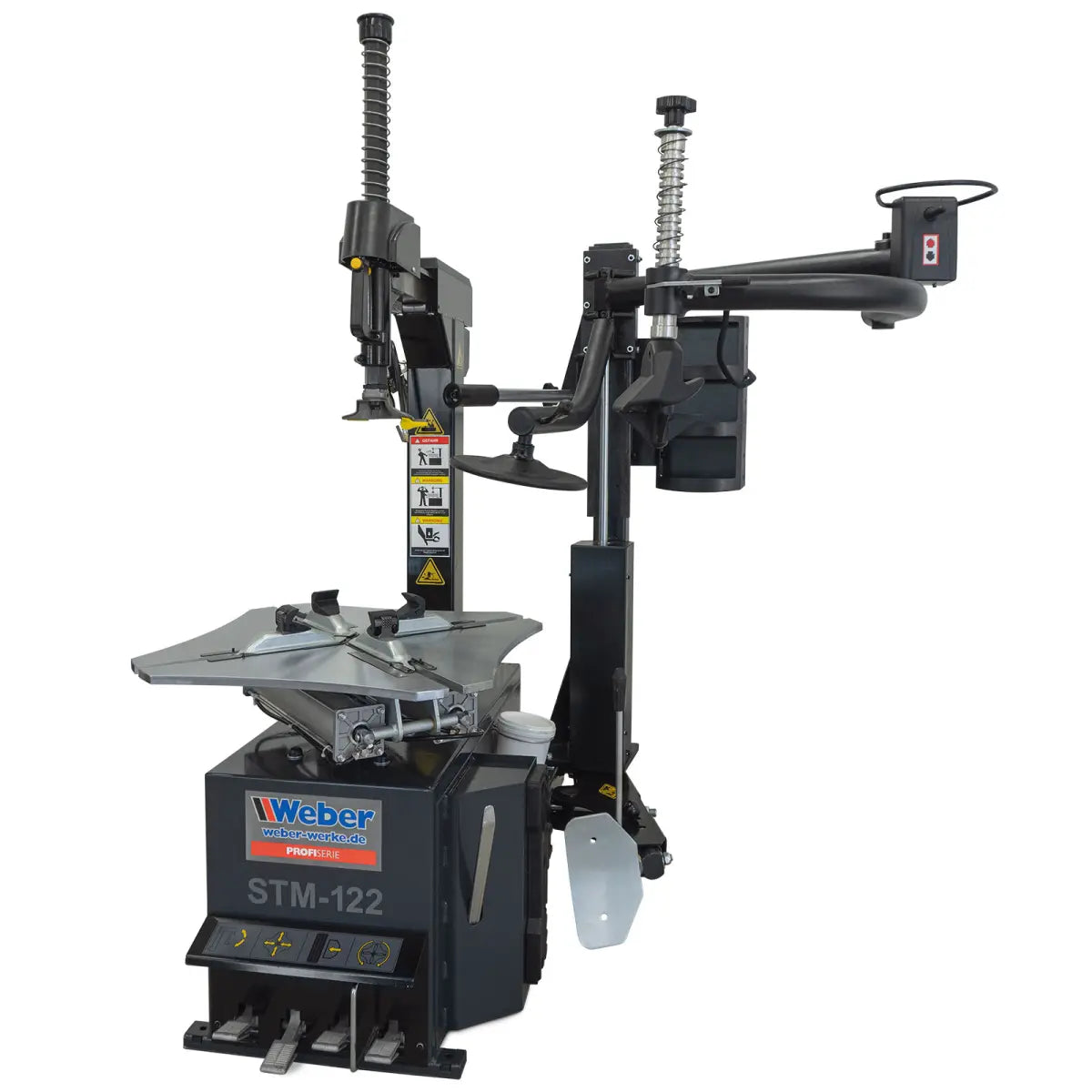 PKW Reifenmontiermaschine STM-122 und Radwuchtmaschine Präzision-XL 3D inkl. Hilfsmontagearm rechts und Werkstattwagen 230-teilig GRATIS