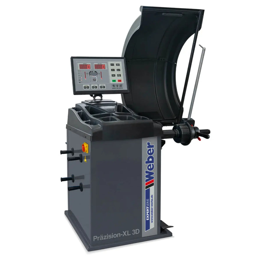 PKW Reifenmontiermaschine STM-122 und Radwuchtmaschine Präzision-XL 3D inkl. Hilfsmontagearm rechts und Werkstattwagen 230-teilig GRATIS
