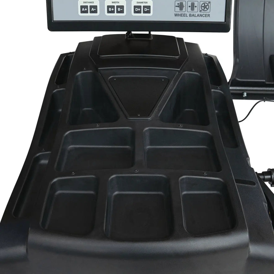 PKW Reifenmontiermaschine STM-122 und Radwuchtmaschine Präzision-XL 3D inkl. Hilfsmontagearm rechts und Werkstattwagen 230-teilig GRATIS