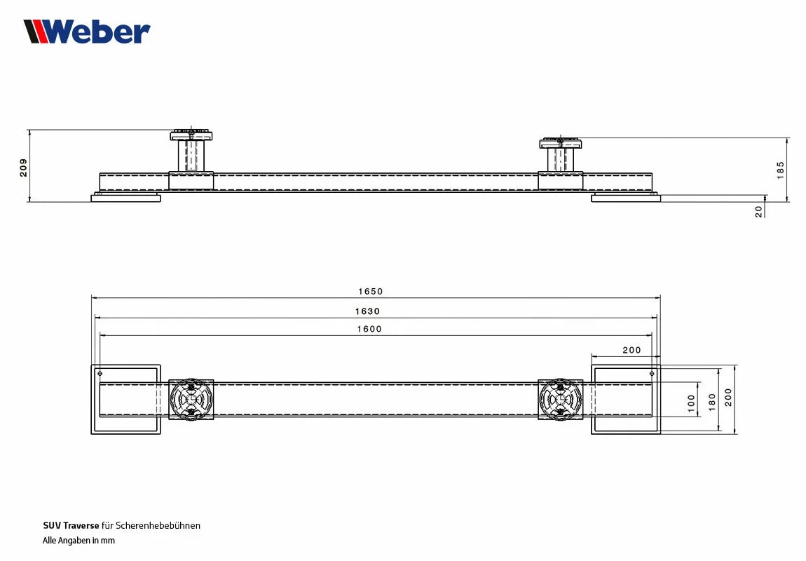 Quertraverse (SUV Traversen) für Scherenhebebühnen