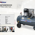 Werkstattkompressor 400 V / 10 bar / 200 l Tank